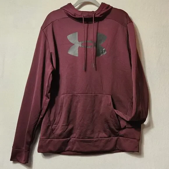 Under Armor Cold Gear Men's Red Loose Fitting Hoodie Sweatshirt Size Large - Picture 1 of 8